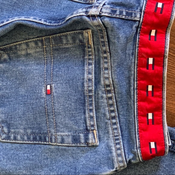 Tommy Hilfiger Red Waistband Logo Jeans 1990’s - Picture 4 of 6